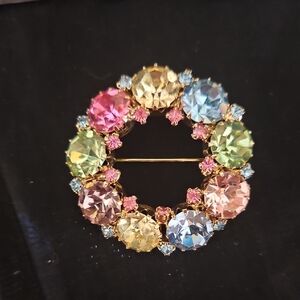 Albert Weiss Pastel Crystal Brooch